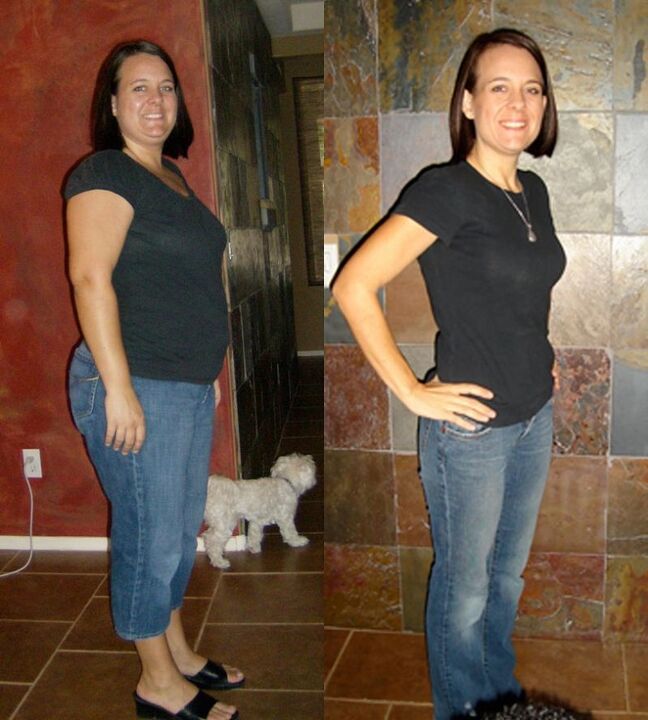 El resultado de una mujer que pierde peso con una dieta semanal de 5 kg de trigo sarraceno
