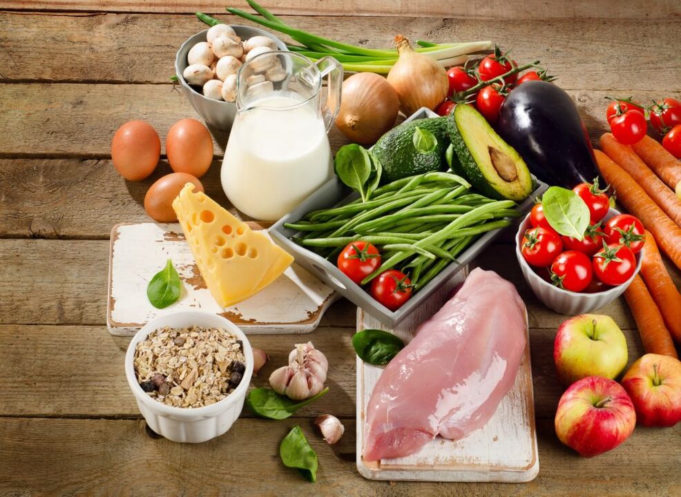 La variedad de productos permitidos a las personas con gastritis que siguen la dieta Tabla 6. 